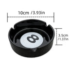 Unique Black Eight Ceramic Ashtray