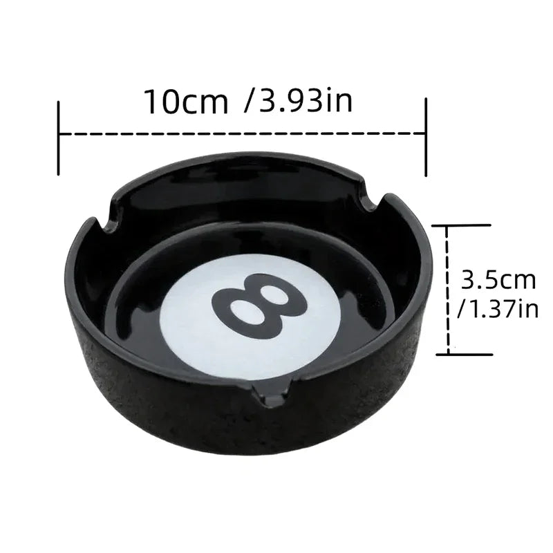 Unique Black Eight Ceramic Ashtray