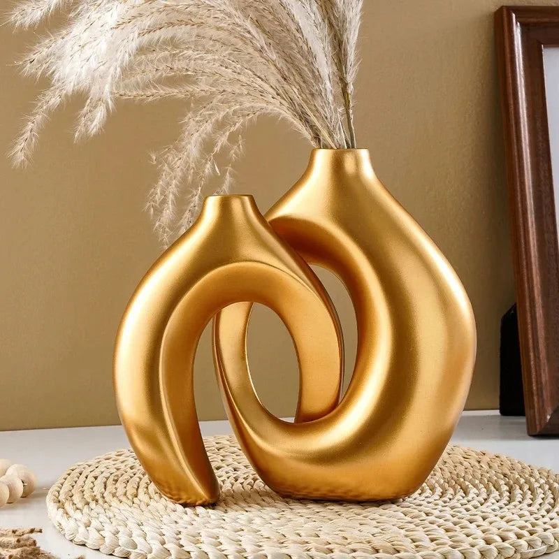 Nordic Modern Hollow Flower Vase Set of 2