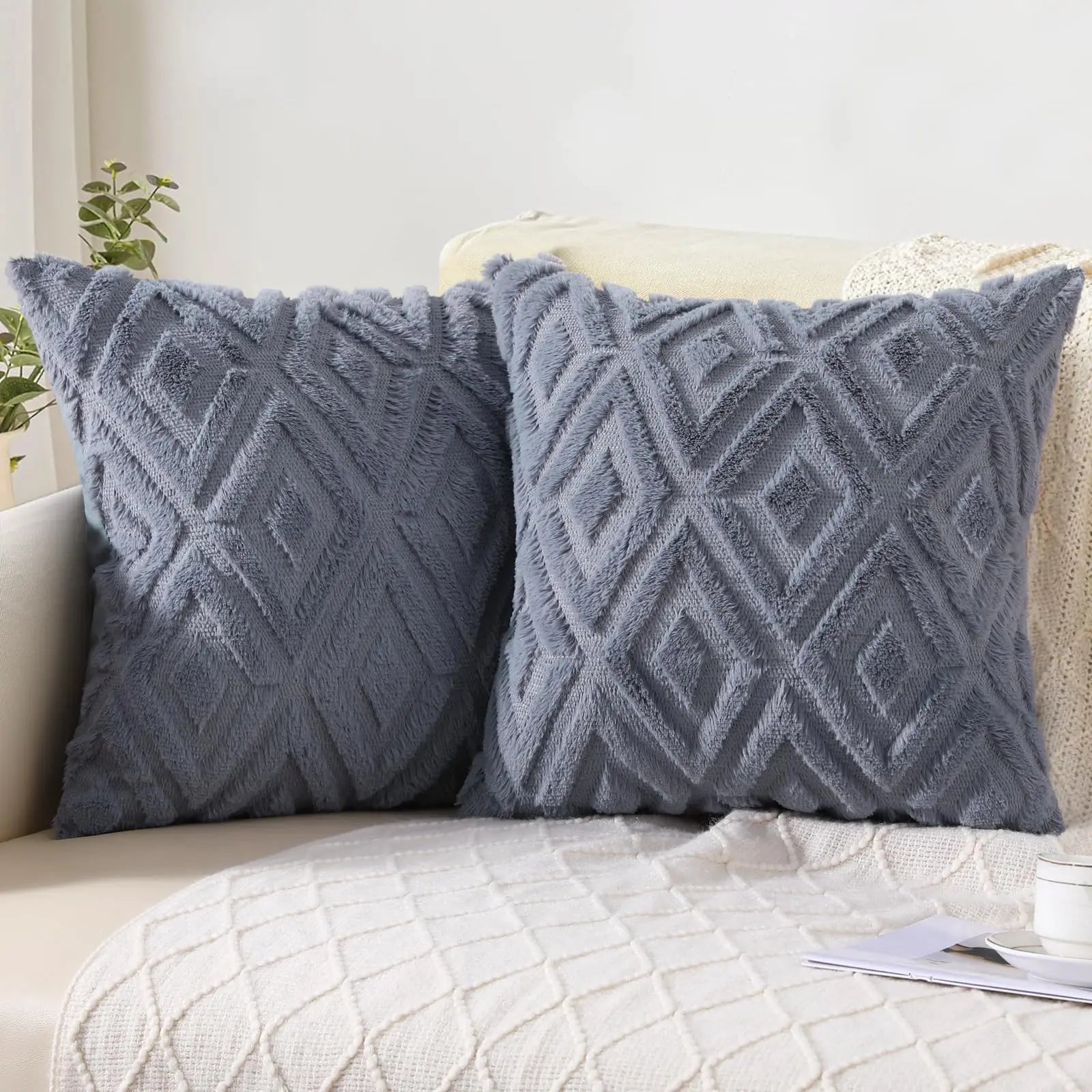 HAPIHAPPY Throw Pillow Covers Set of 2