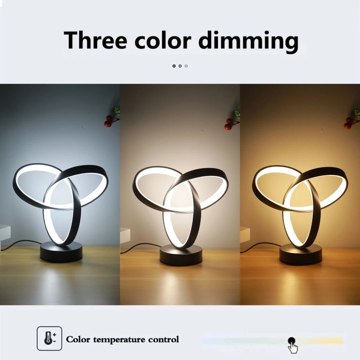 USB Creative Modern Art Desk Lamp Tri color Lighting