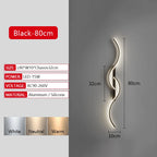 Long Strip LED Wall Lamp Modern Remote Control Dimming Living Roomdecor Wall Lamp