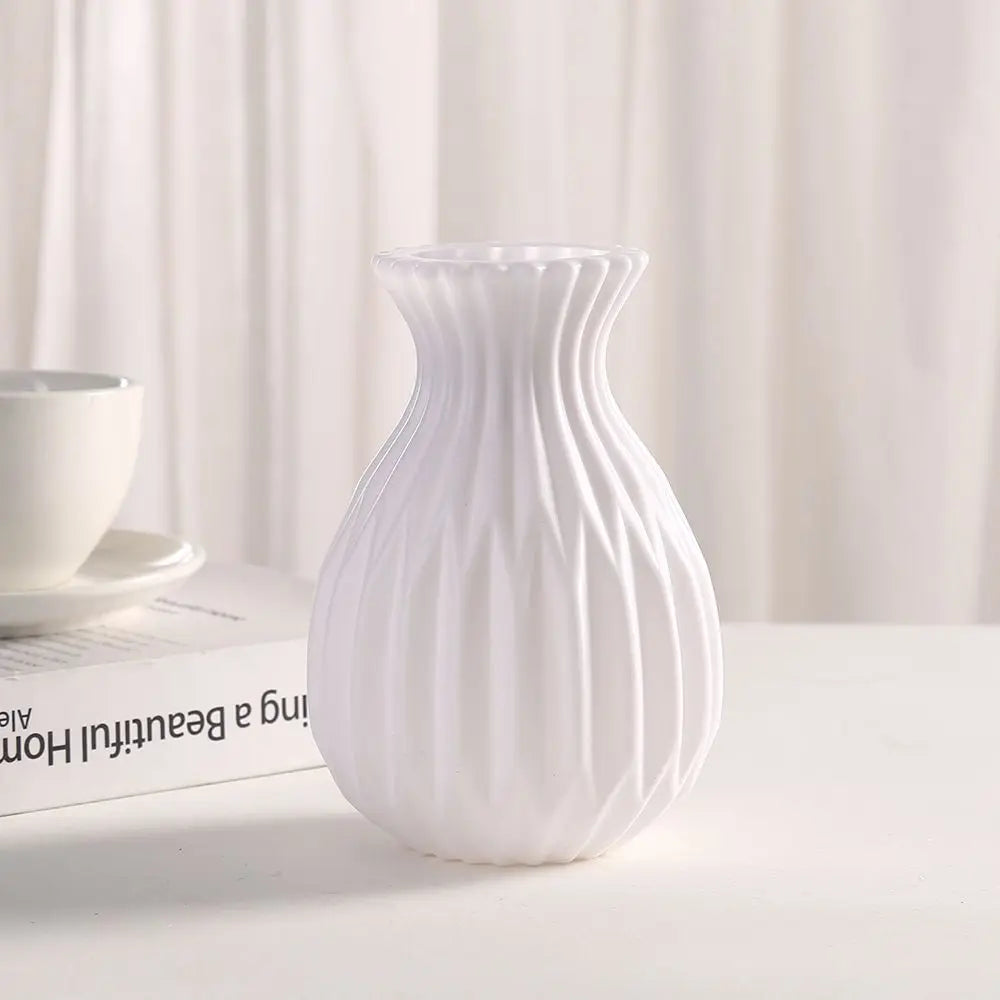 1PC Plastic Vases White Imitation Ceramic Flower Pot