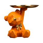 Storage Sculpture Geometric Bear Resin Desk Decoration