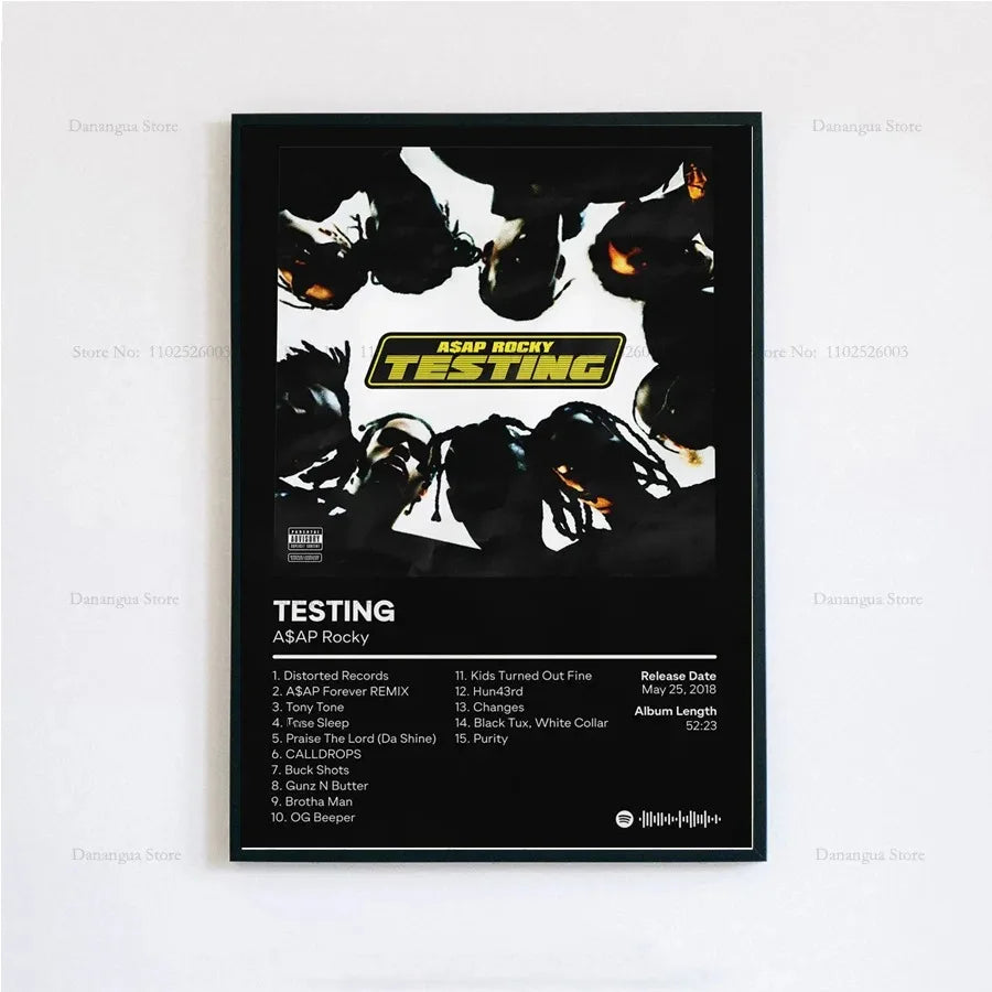 New ASAP Rocky Testing Live Love D.M.B.Tracklist Music Album Cover Poster Prints Wall Art
