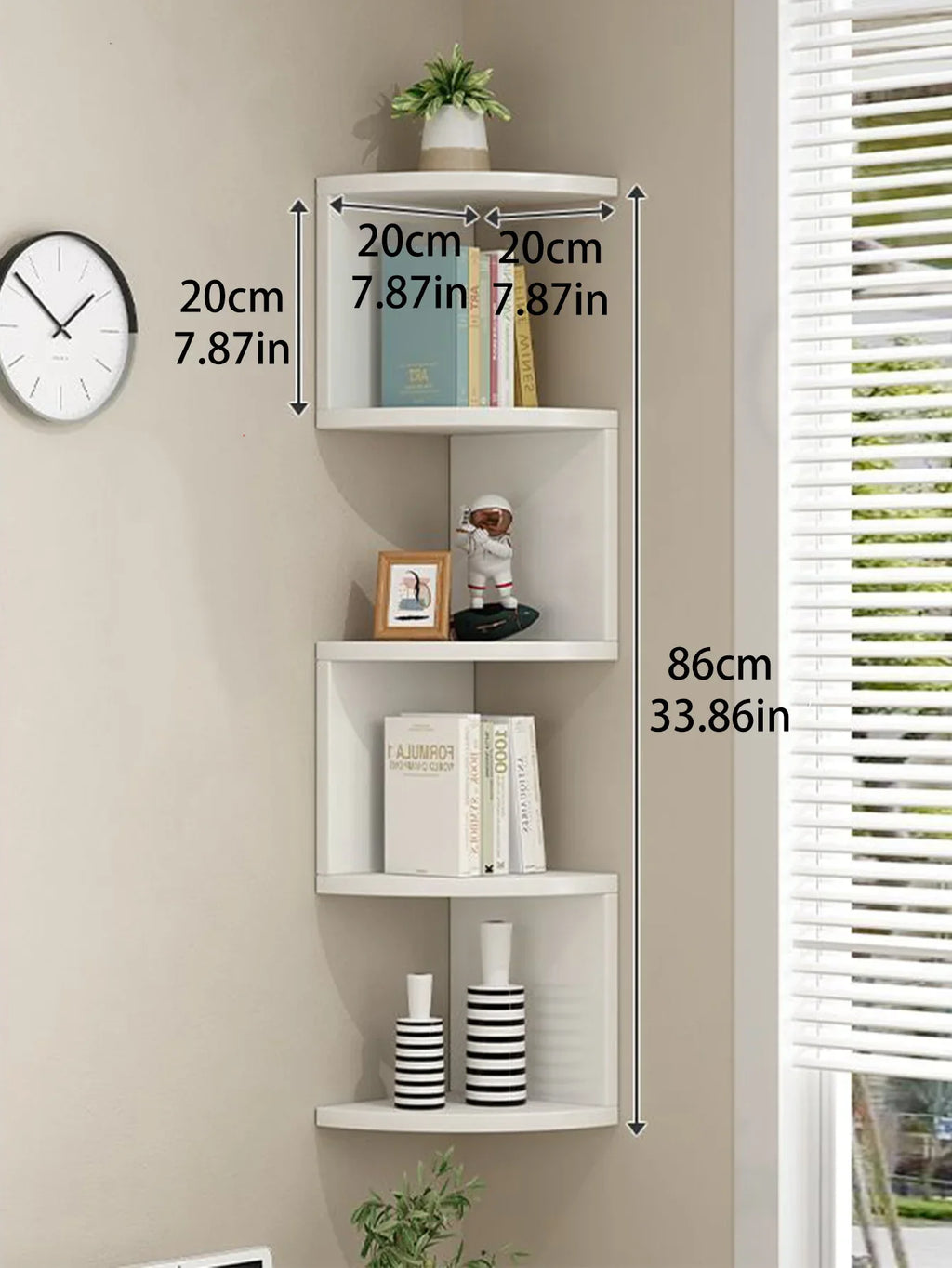 2/4/5 Layers PVC Wooden Corner Shelf