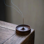 Solid Wood Incense Burner Handmade Tea Ceremony Round Incense Tray