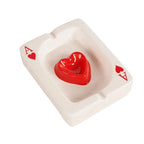 European Poker Ashtray Red Heart A Creative Porcelain Ashtray