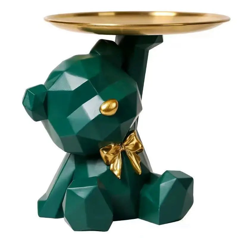 Storage Sculpture Geometric Bear Resin Desk Decoration