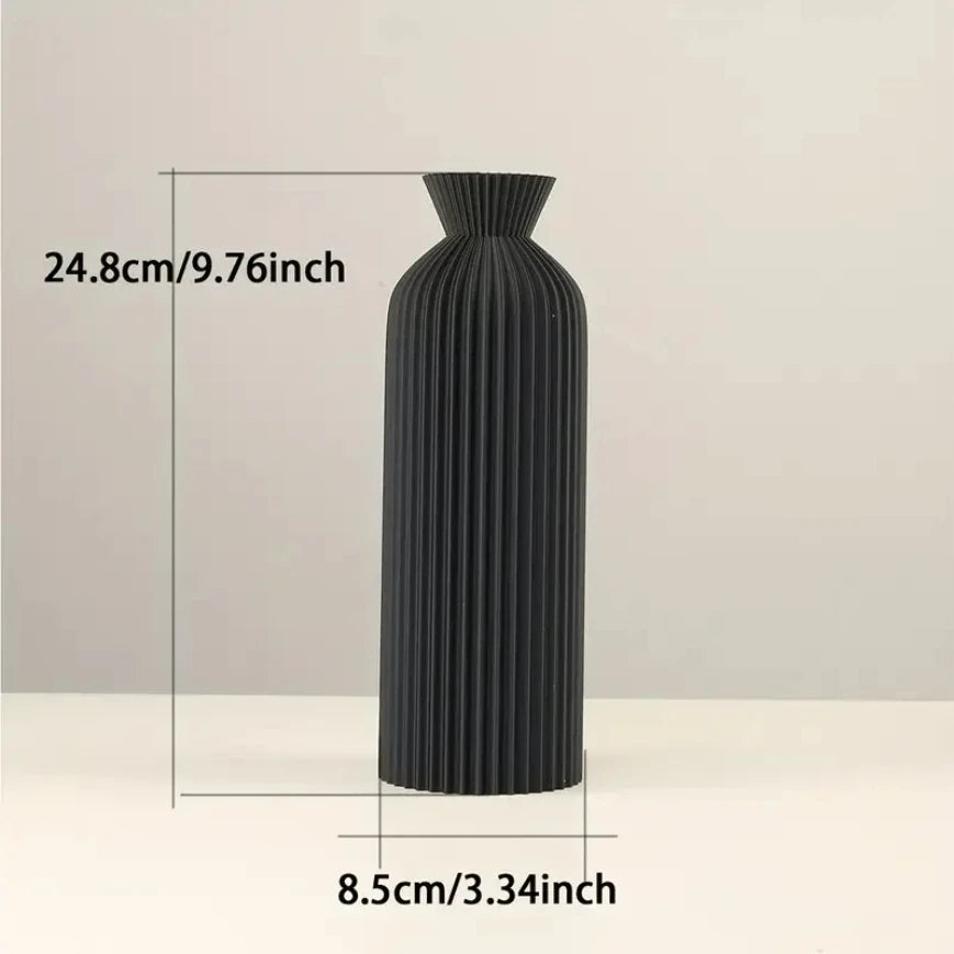 Elegant Plastic Vase in Black Perfect Boho Chic Accent Piece for Home Office Living Room