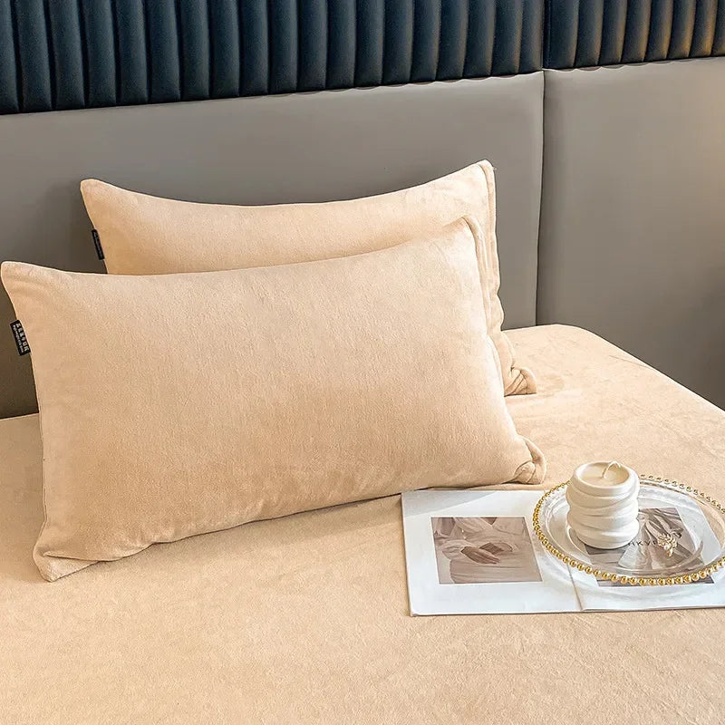 Velvet Fabric Pillowcase Bedding Sleeping Pillowcover