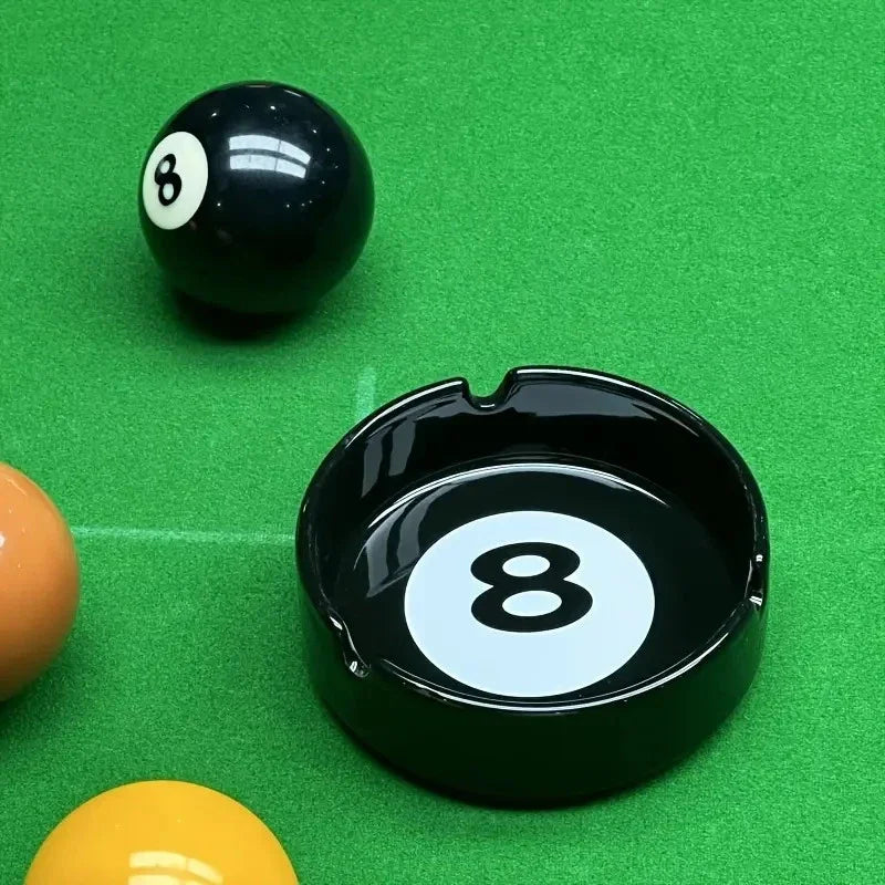 Unique Black Eight Ceramic Ashtray