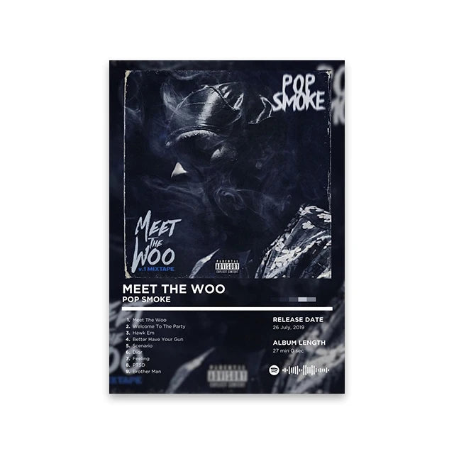 Rapper Album Cover Retro Poster Music Canvas Wall Art Print