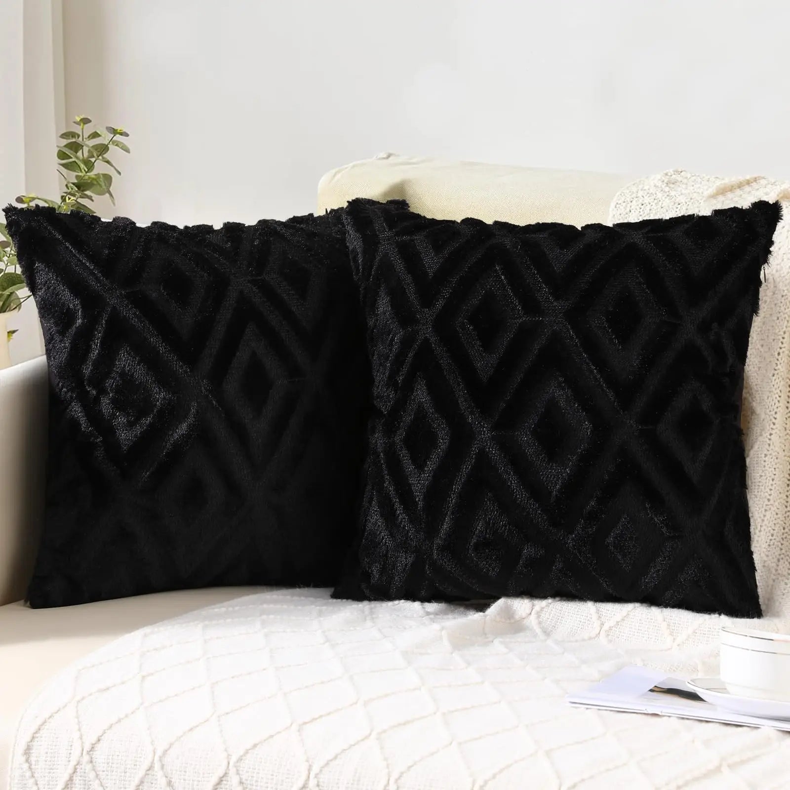 HAPIHAPPY Throw Pillow Covers Set of 2