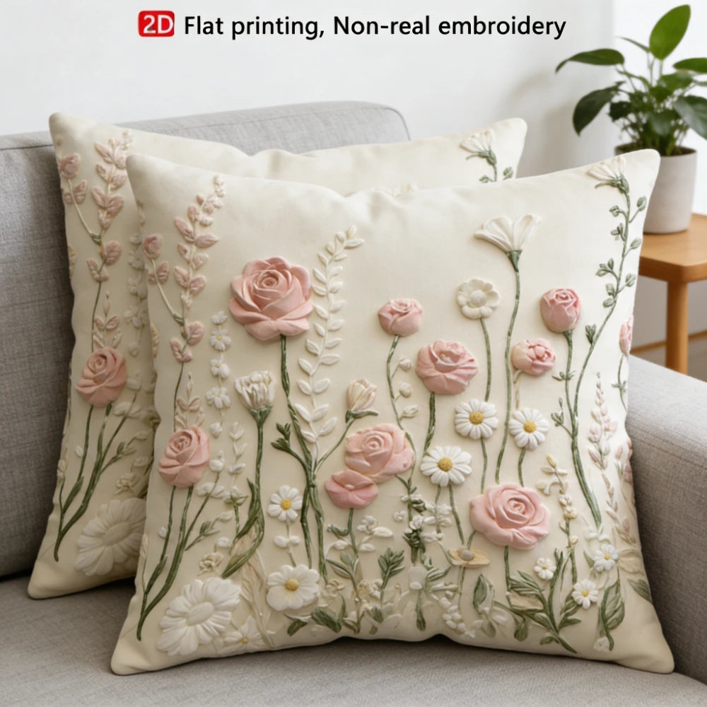 2pack Floral Embossed Style Throw Pillow Covers