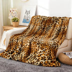 Throw Leopard pattern arts Cow skin pattern Flannel Blanket