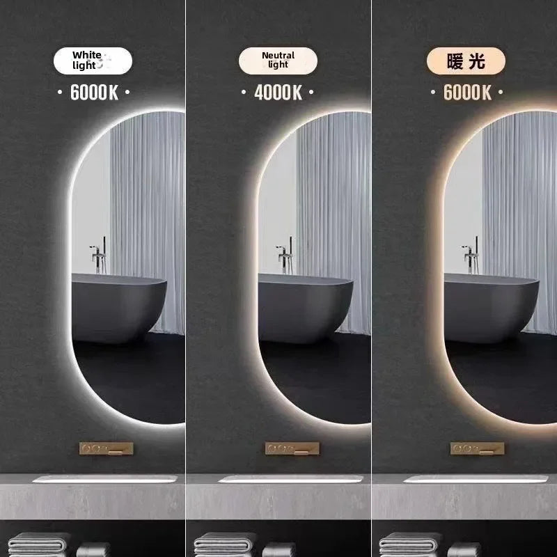 Oval Smart Mirror Defogging Bathroom Mirror with Light Led