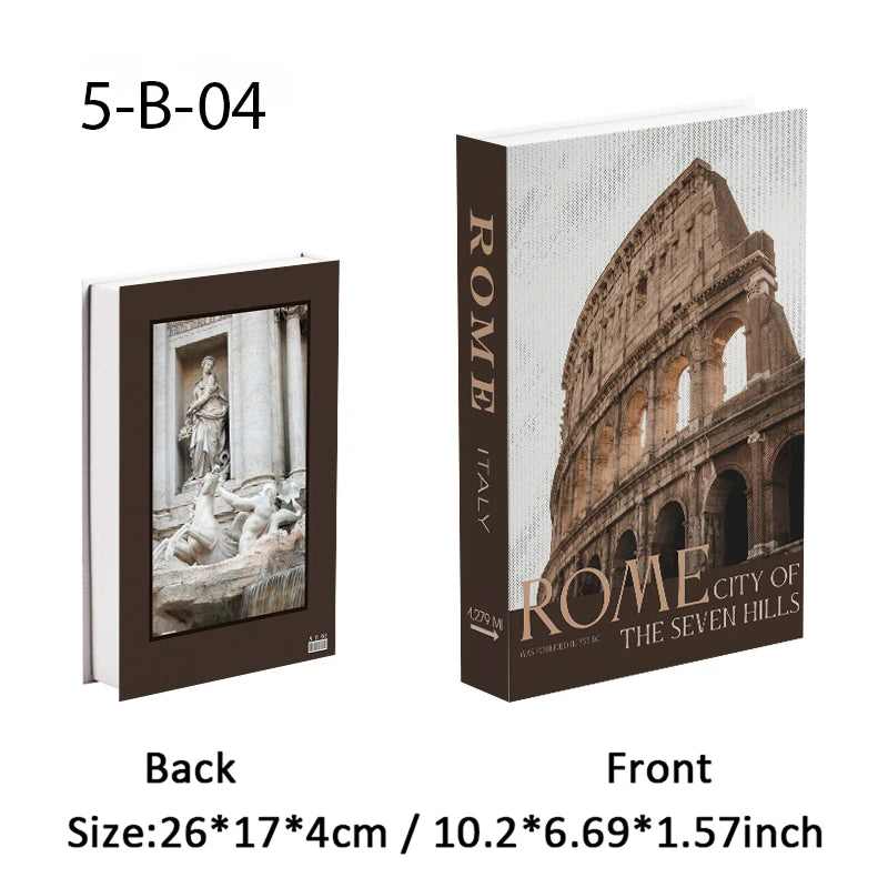 Fashion Paris Milan Luxe Fake book Decorative Books Storage Box