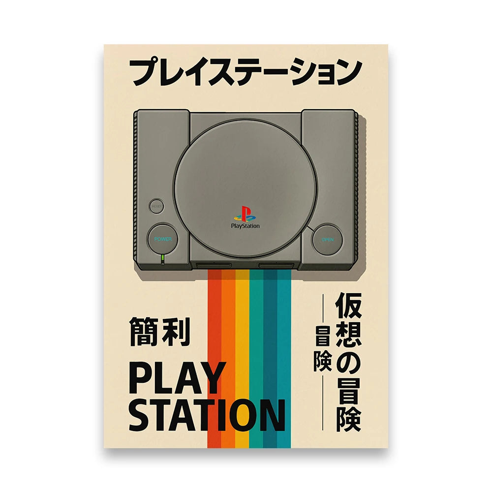 Vintage Gaming Console Canvas Wall Art Print Poster Retro Camera Decorative Painting