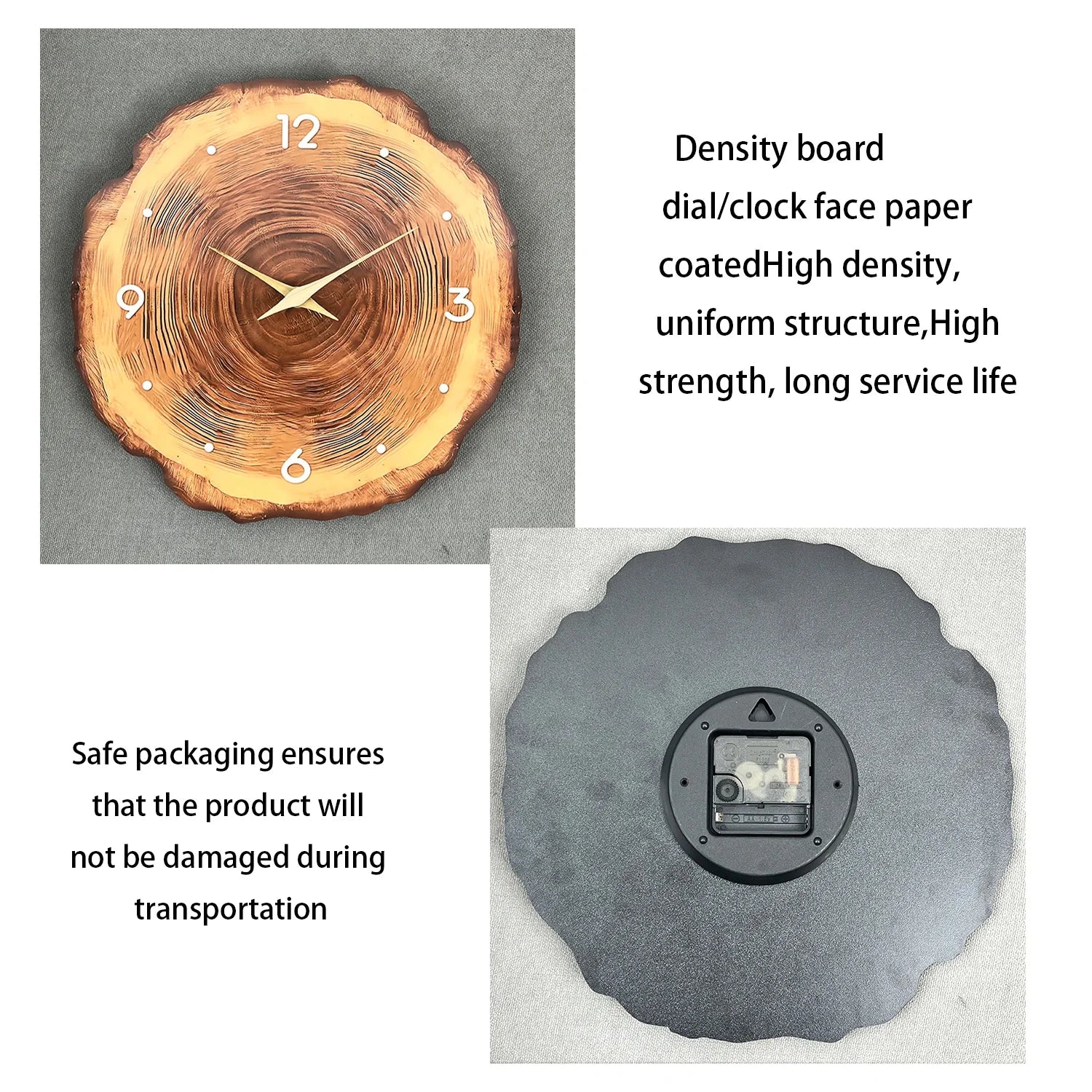 1pc wooden ring veneer wall clock