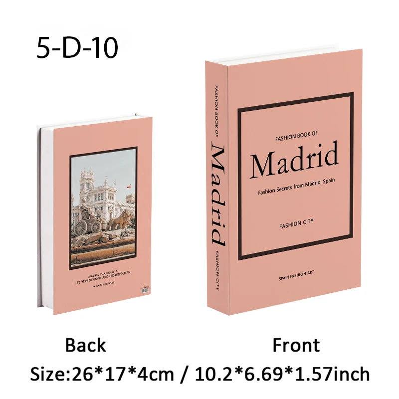 Fashion Paris Milan Luxe Fake book Decorative Books Storage Box