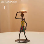 Nordic Metal Candlestick Abstract Character Sculpture
