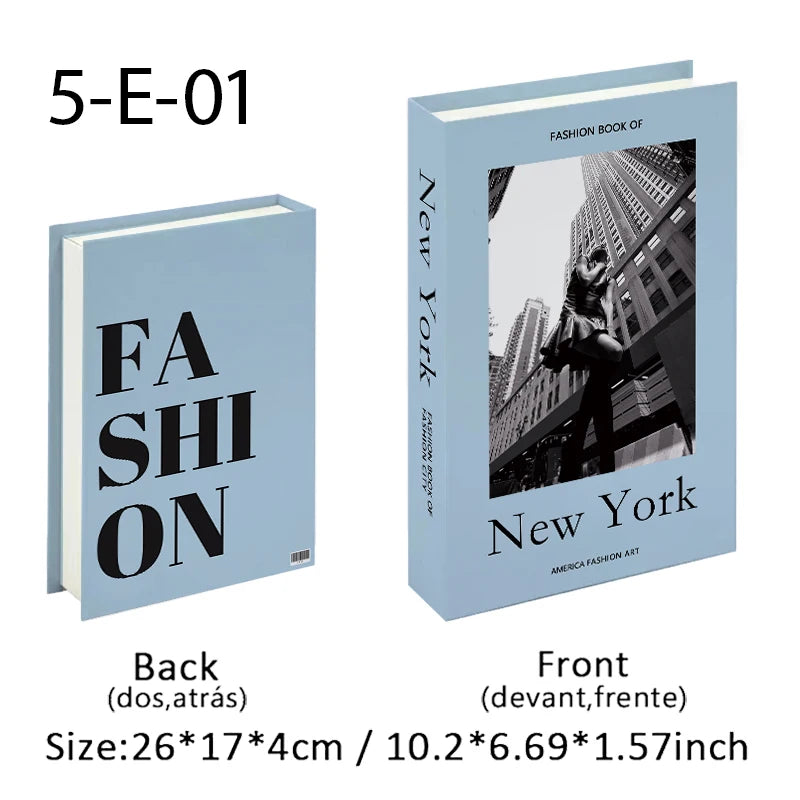 Fashion Paris Milan Luxe Fake book Decorative Books Storage Box