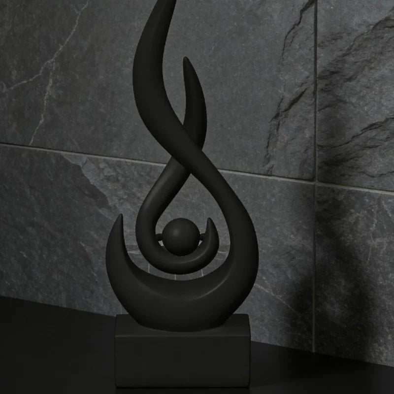 Piece Set of Black Flame-Shaped Ornaments