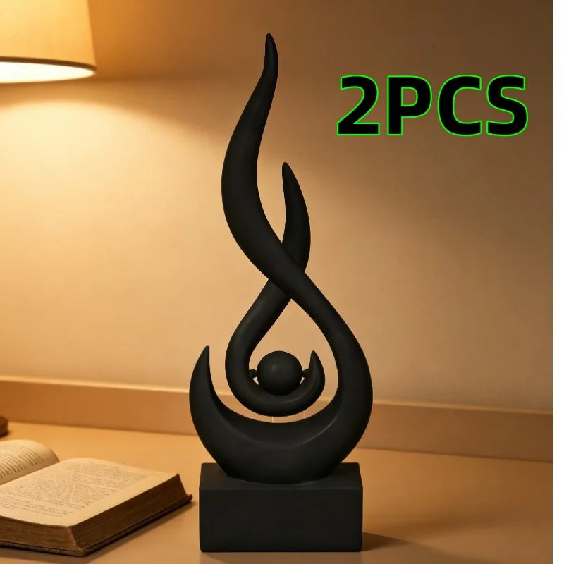 Piece Set of Black Flame-Shaped Ornaments