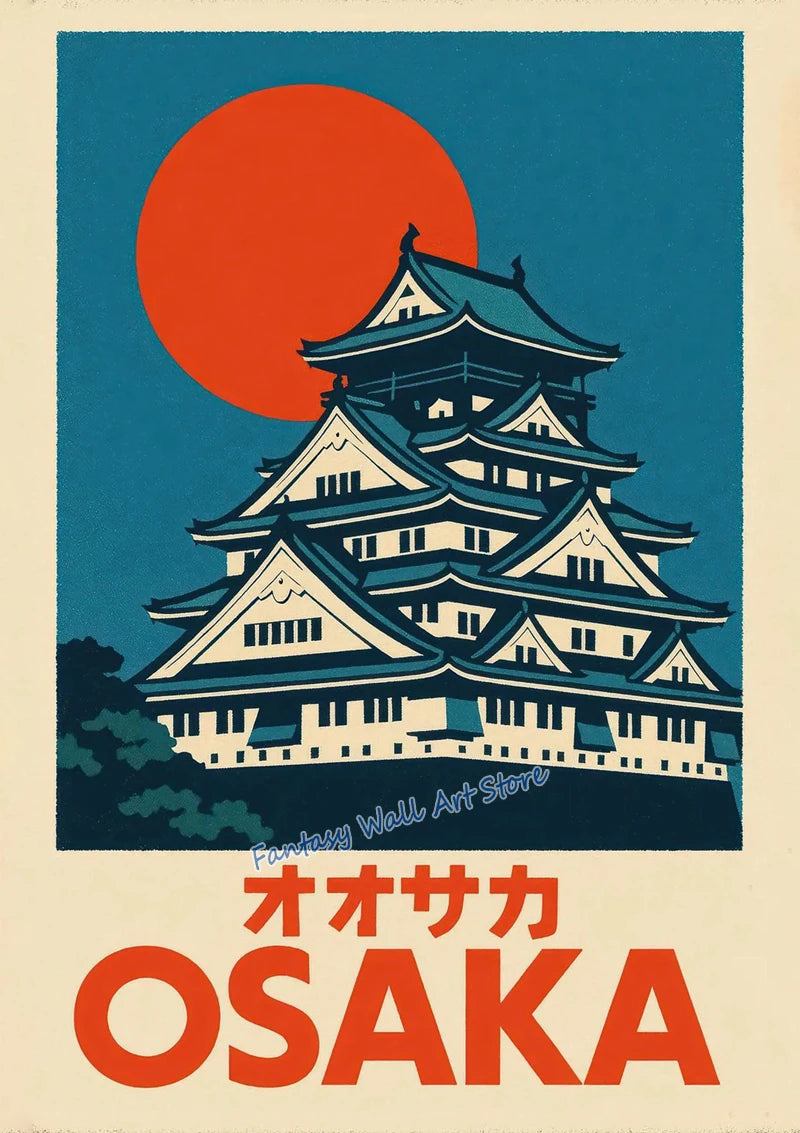 Japan Traveling Vintage Art Osaka Tokyo Fuji Blossom Yoshino Japanese Zen Poster