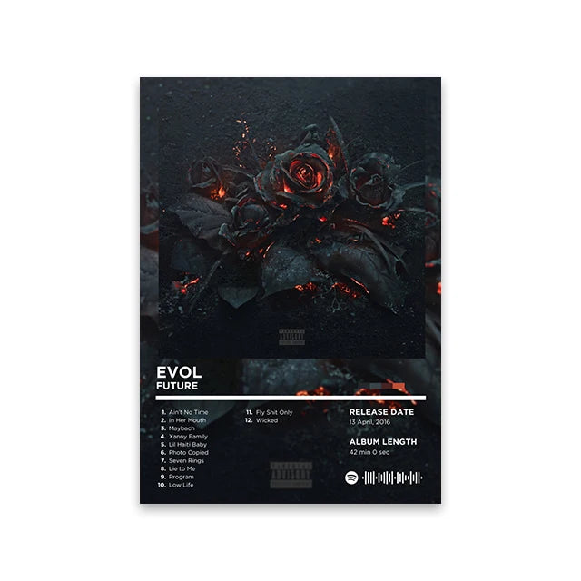 Rapper Album Cover Retro Poster Music Canvas Wall Art Print