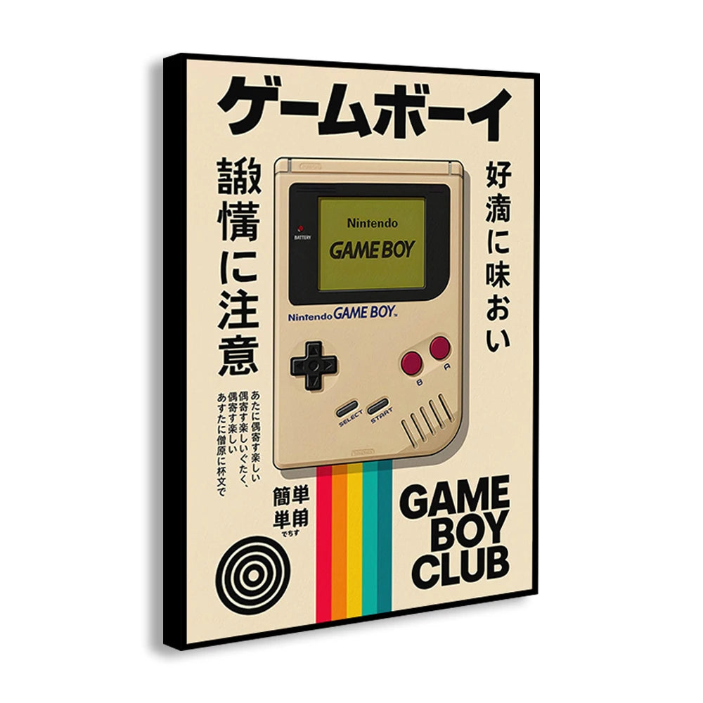 Vintage Gaming Console Canvas Wall Art Print Poster Retro Camera Decorative Painting