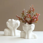 Resin Vase Gold White Black Human Body