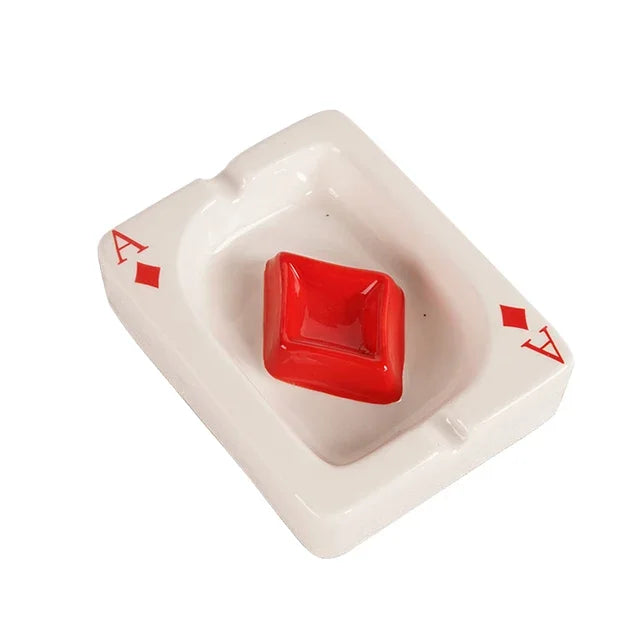 European Poker Ashtray Red Heart A Creative Porcelain Ashtray