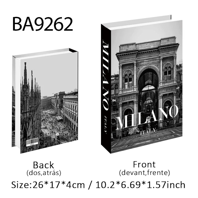 Fashion Paris Milan Luxe Fake book Decorative Books Storage Box