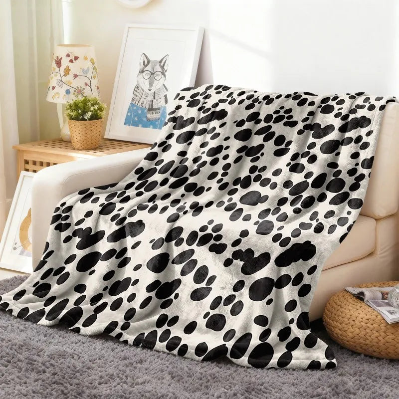 Throw Leopard pattern arts Cow skin pattern Flannel Blanket