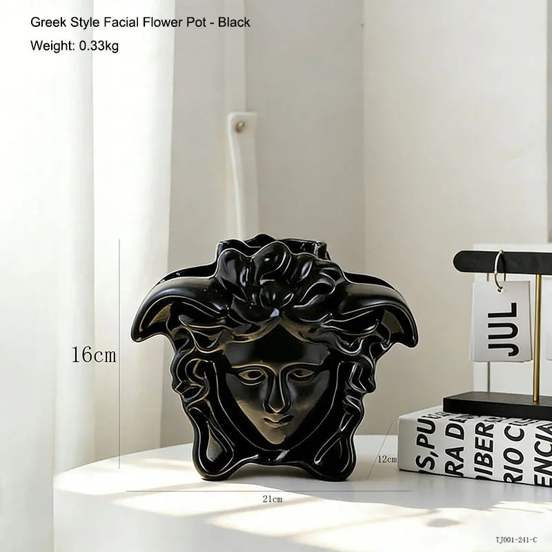Greek Style Face Flowerpot