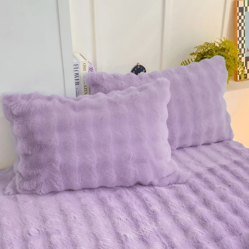 2pcs Fluffy Plush Pillowcase