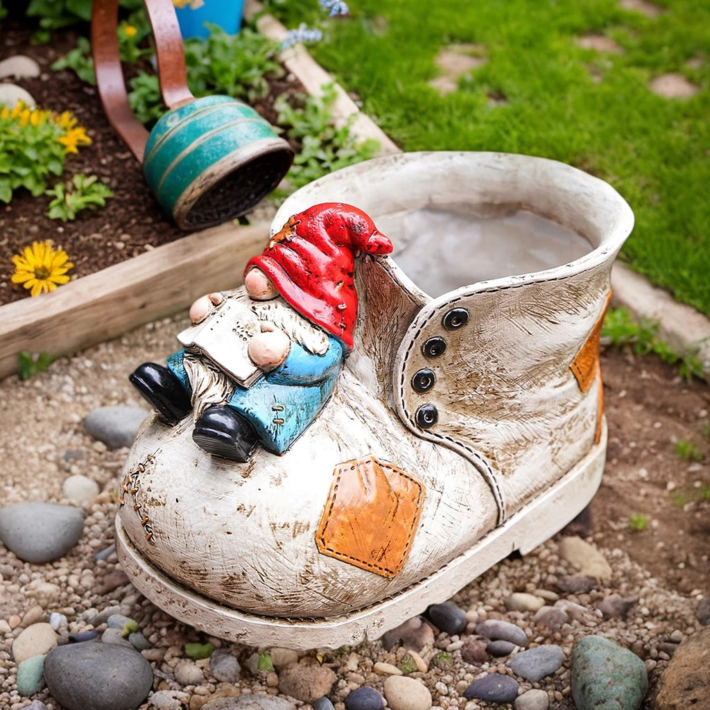 boot-shaped succulent vase