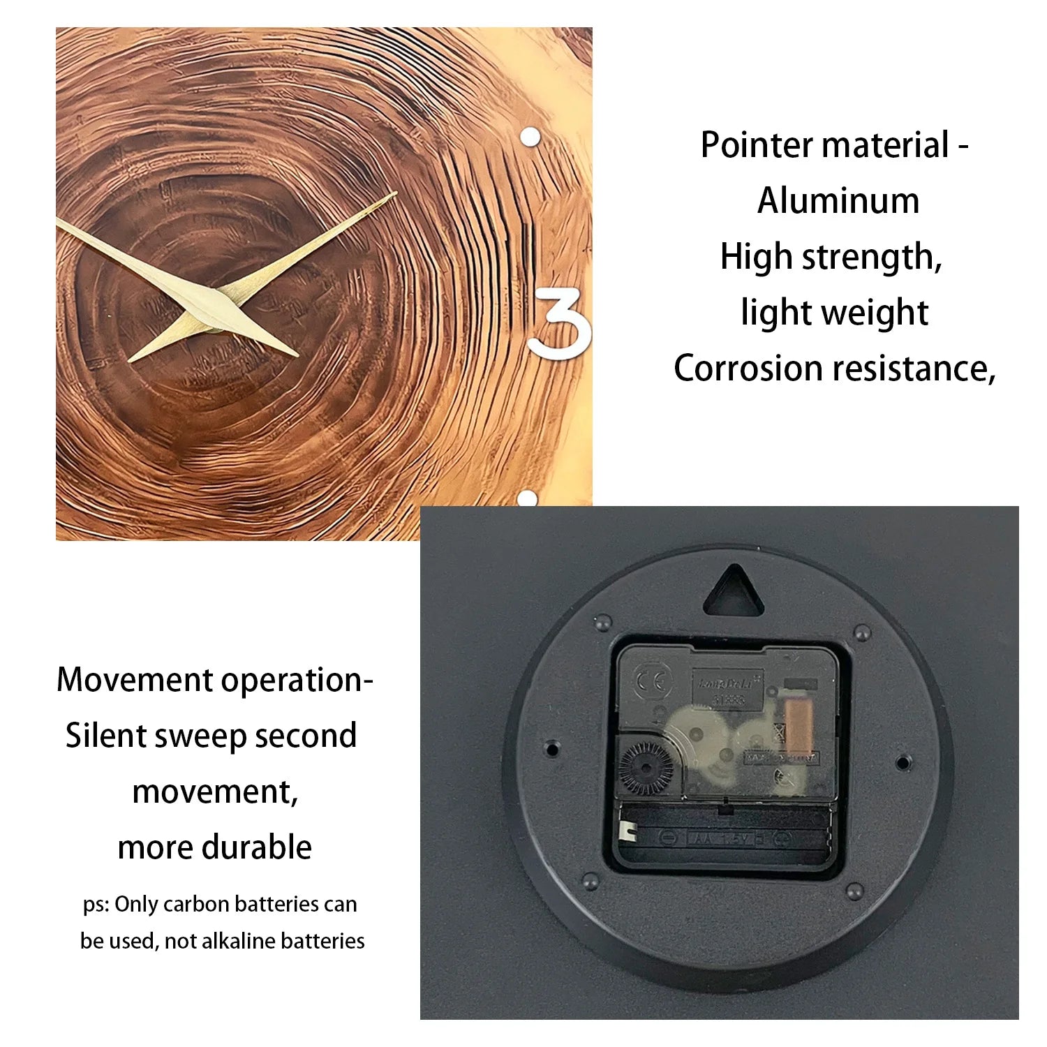 1pc wooden ring veneer wall clock