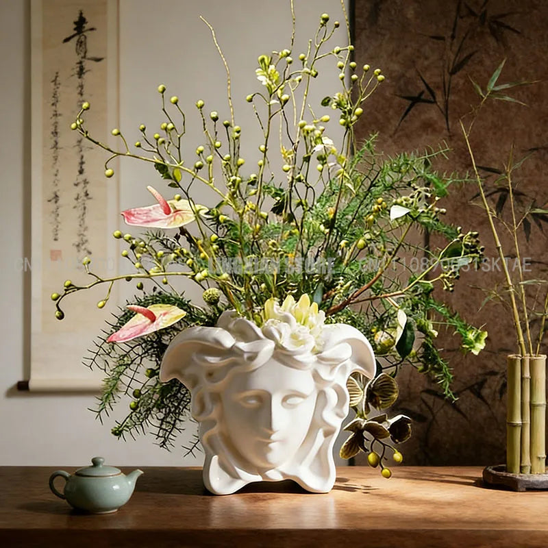 Greek Style Face Flowerpot
