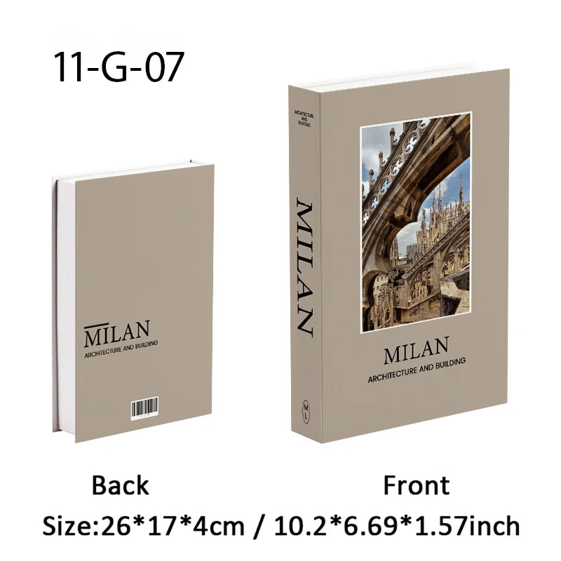 Fashion Paris Milan Luxe Fake book Decorative Books Storage Box