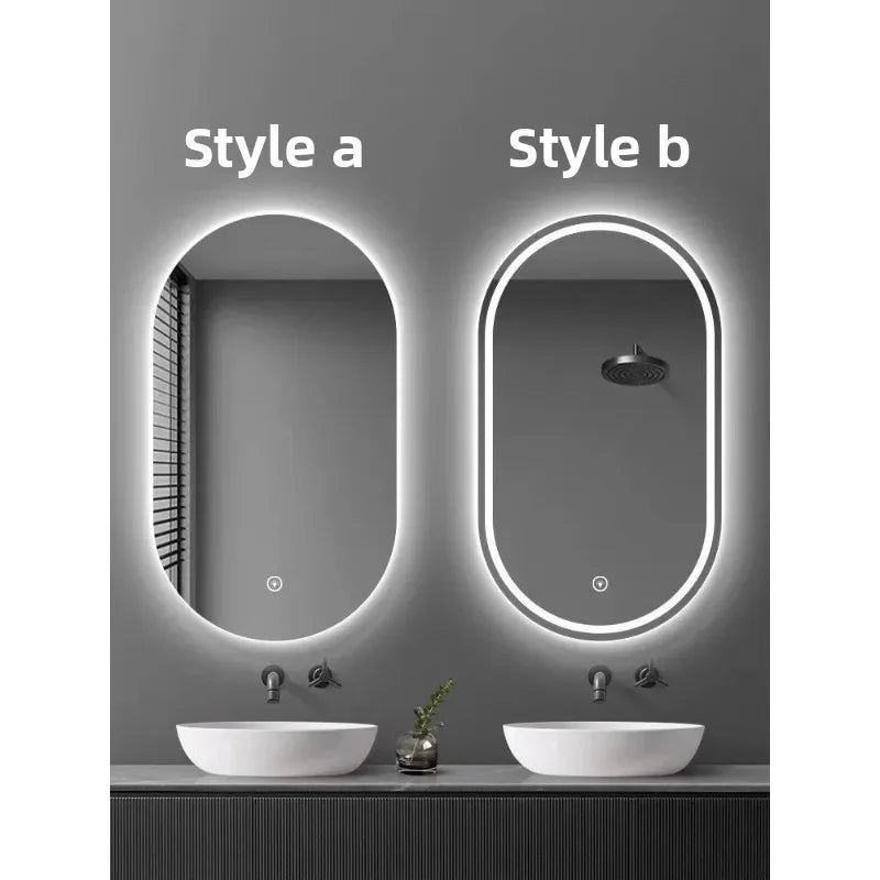 Oval Smart Mirror Defogging Bathroom Mirror with Light Led