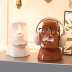 Creative Moai Stone Statue Tissue Box Glasses Holder Head Mounted Earphone Stand