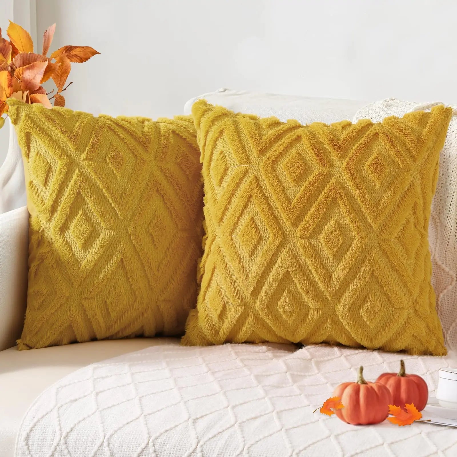 HAPIHAPPY Throw Pillow Covers Set of 2