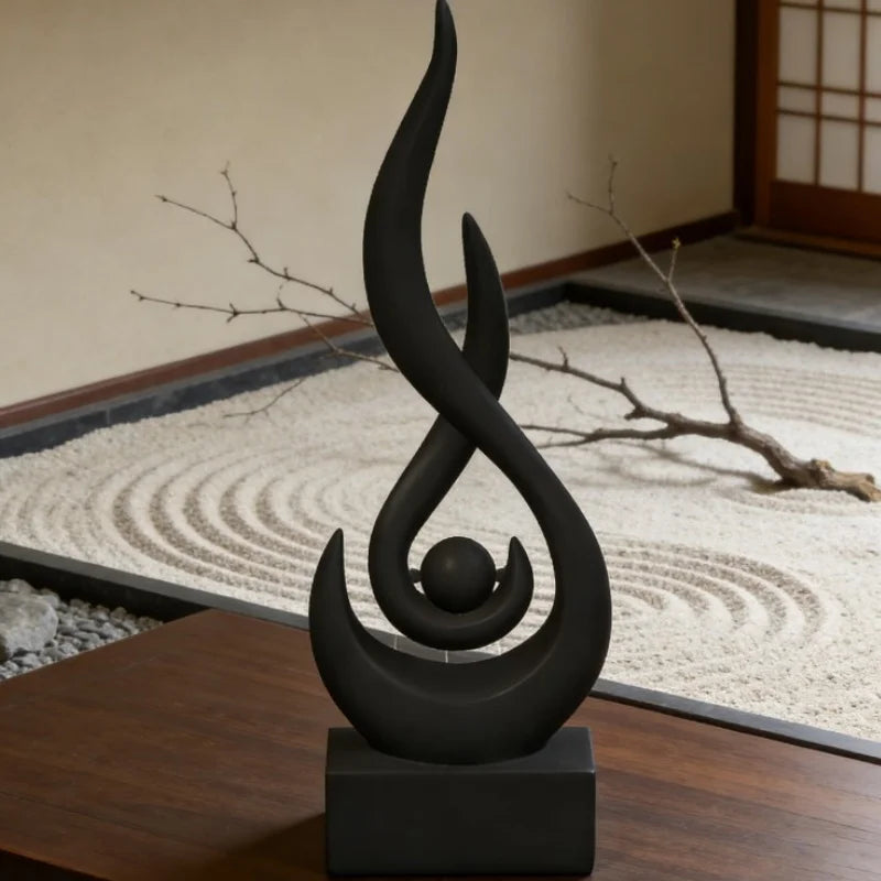 Piece Set of Black Flame-Shaped Ornaments