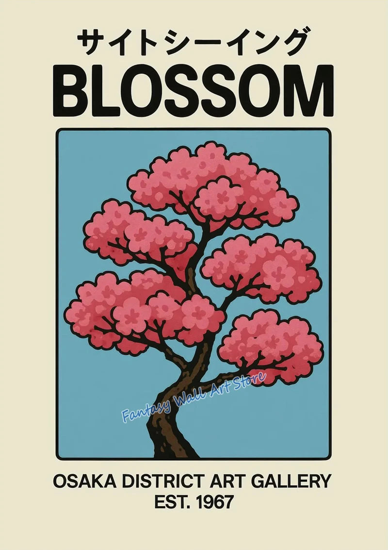 Japan Traveling Vintage Art Osaka Tokyo Fuji Blossom Yoshino Japanese Zen Poster