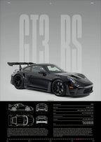 Minimalist 911 GT3-RS 718 GT4 RS Hyper Car Sports Car Supercar Poster