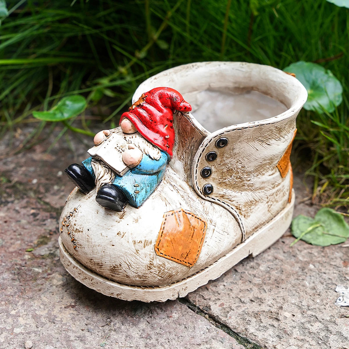 boot-shaped succulent vase