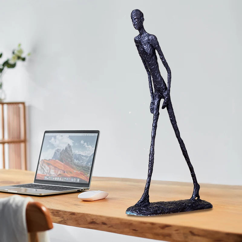 30cm Giacometti Sculpture Bronze Walking Man Statue Abstract Skeleton